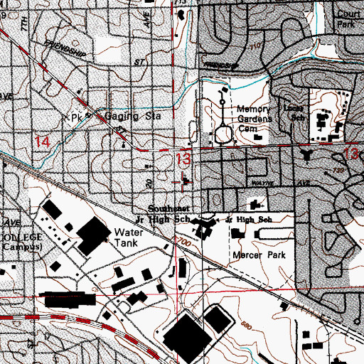 Topographic Map of Church of the Nazarene, IA