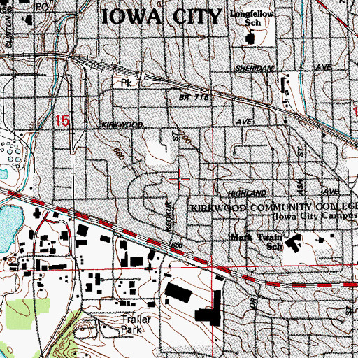 Topographic Map of Assembly of God Church, IA