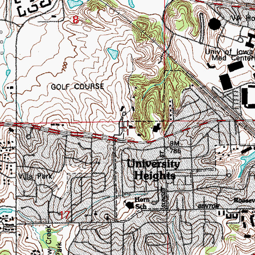Topographic Map of Saint Andrew Presbyterian Church, IA