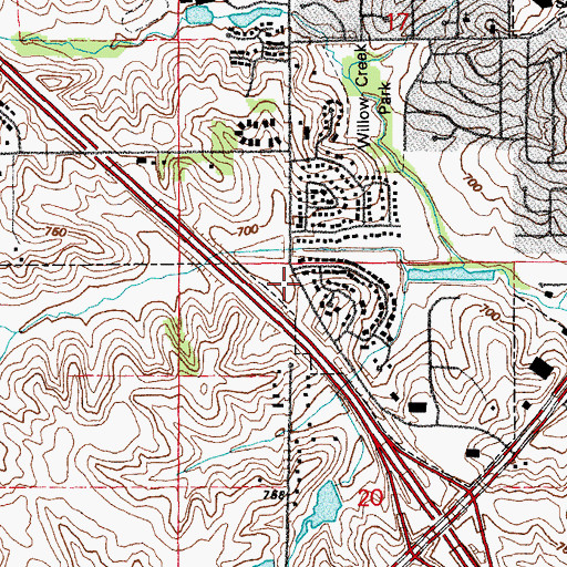 Topographic Map of All Nations Baptist Church, IA