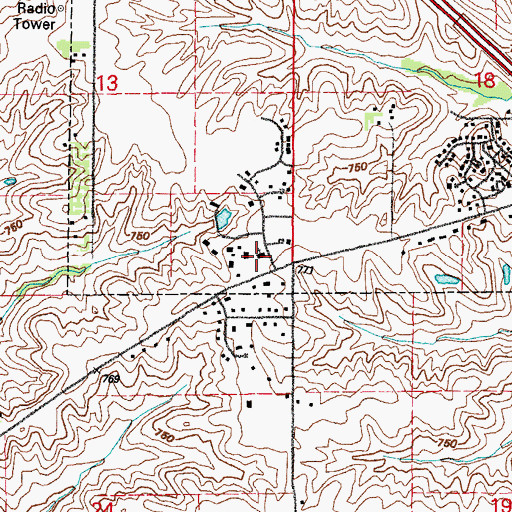 Topographic Map of Iowa Korean United Church, IA