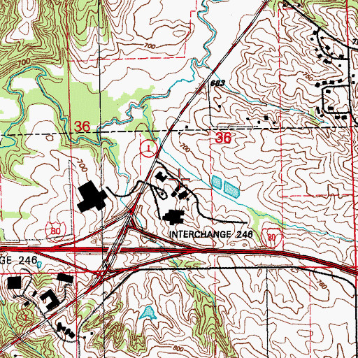 Topographic Map of Southeastern Iowa Synod Evangelical Lutheran Church, IA