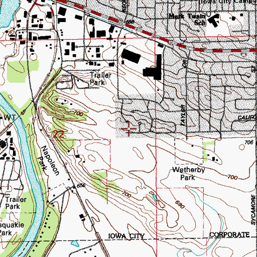 Topographic Map of First Assembly of God Church, IA