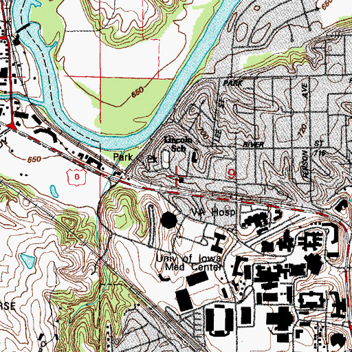 Topographic Map of Seventh Day Adventist Church, IA