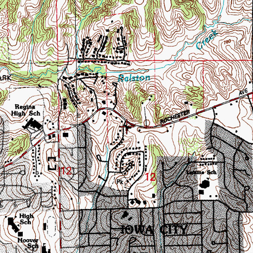 Topographic Map of First Presbyterian Church, IA