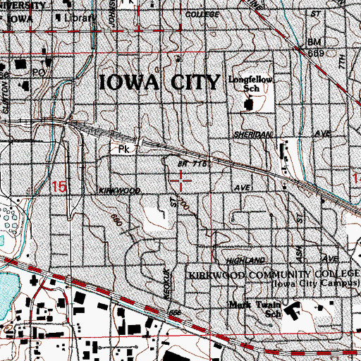 Topographic Map of Foursquare Gospel Church, IA