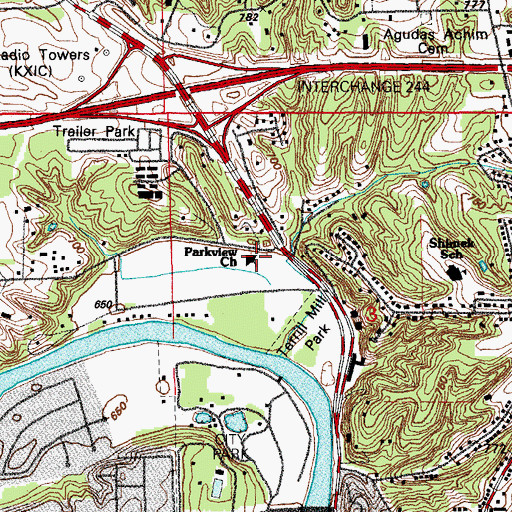 Topographic Map of Parkview Evangelical Free Church, IA