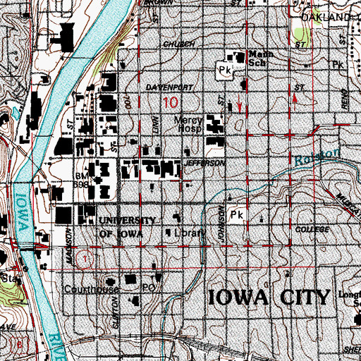 Topographic Map of Geneva Campus Ministry, IA