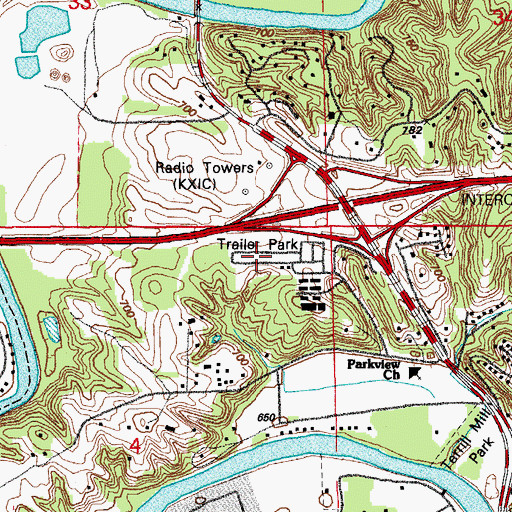 Topographic Map of Forest View Trailer Court, IA