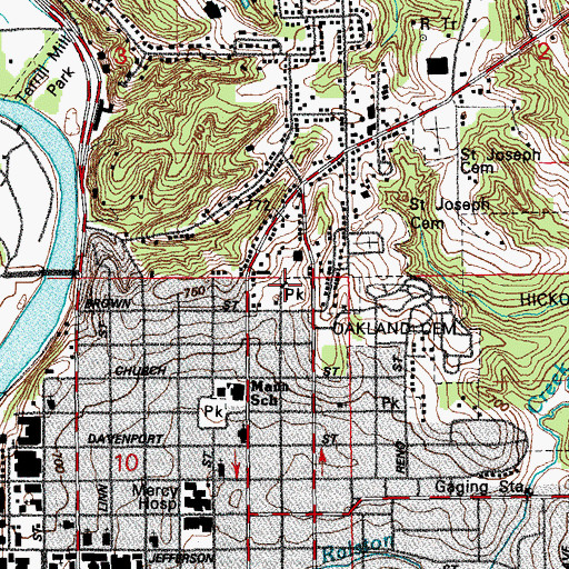Topographic Map of Happy Hollow Park, IA