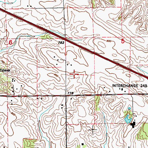 Topographic Map of Hi Point Golf Course, IA