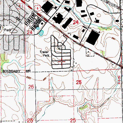 Topographic Map of Bon-Aire Mobile Home Lodge, IA