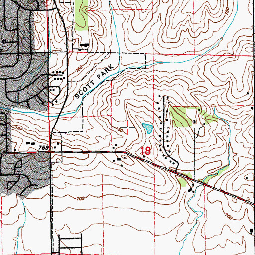 Topographic Map of Fairview Golf Course, IA