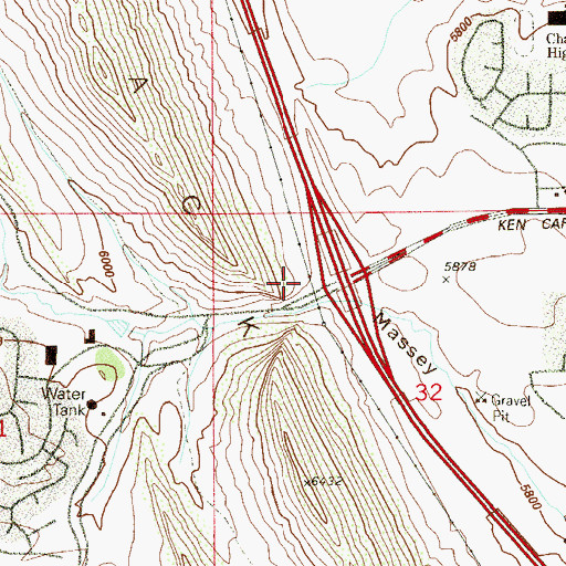 Topographic Map of Tinker-Shaffer Reservoir, CO