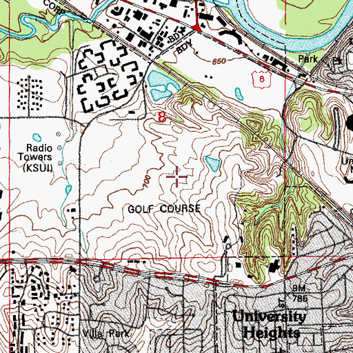 Topographic Map of Finkbine Golf Course, IA