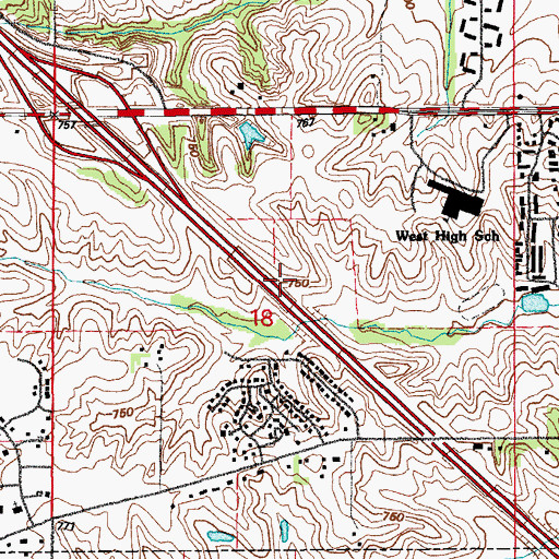 Topographic Map of Hunters Run Park, IA
