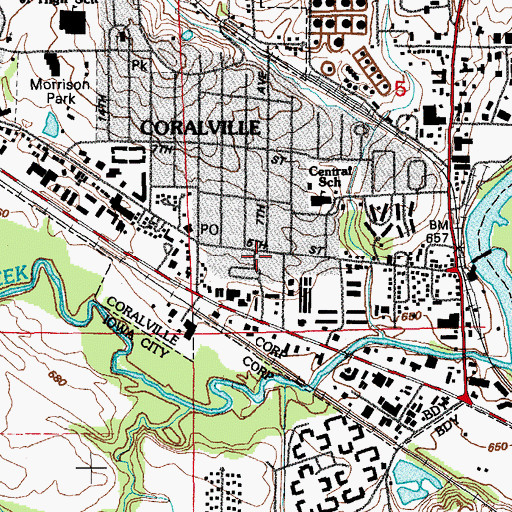 Topographic Map of Coral Trailer Park, IA