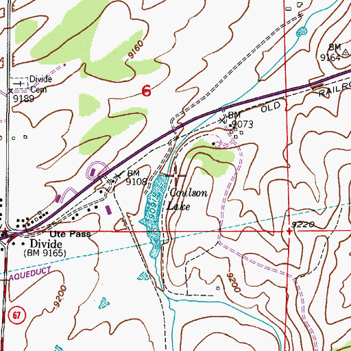 Topographic Map of H H Moore Divide Dam, CO