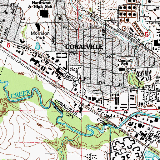 Topographic Map of Town Square Family Foot Care Center, IA