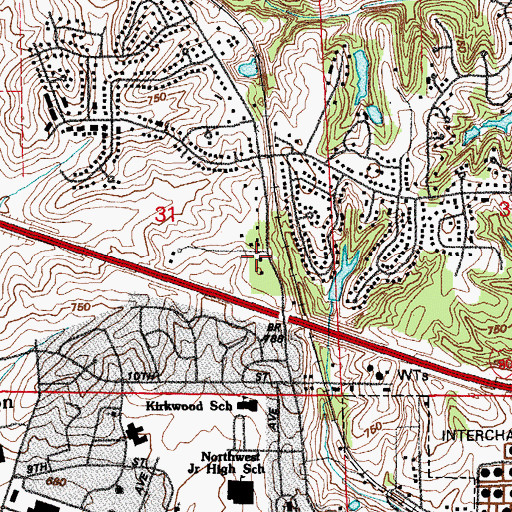 Topographic Map of Hillside Christian School, IA