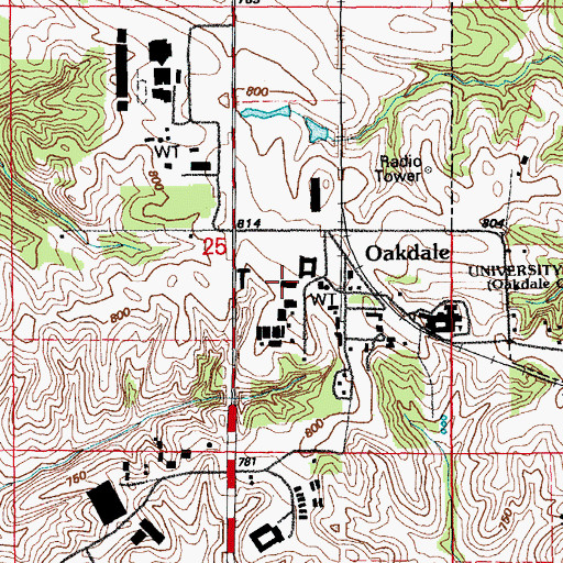 Topographic Map of Iowa Geological Survey Building, IA