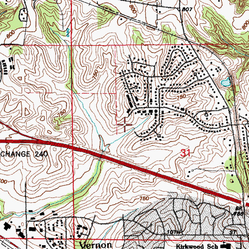 Topographic Map of North Ridge Park, IA