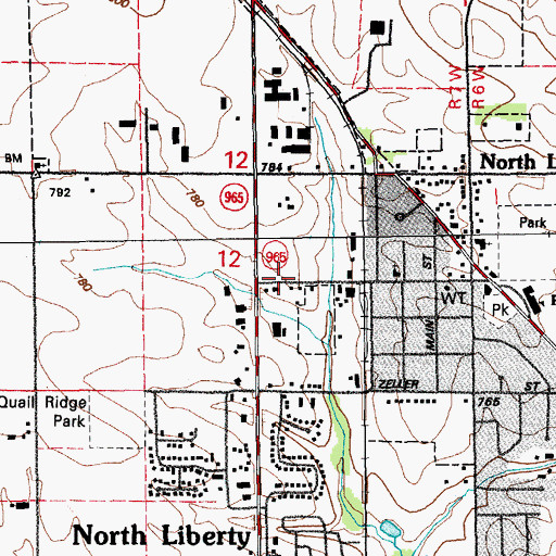 Topographic Map of North Liberty Community Library, IA