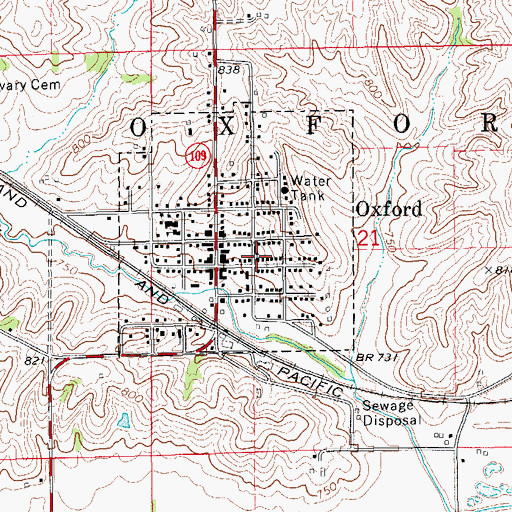 Topographic Map of United Methodist Church, IA