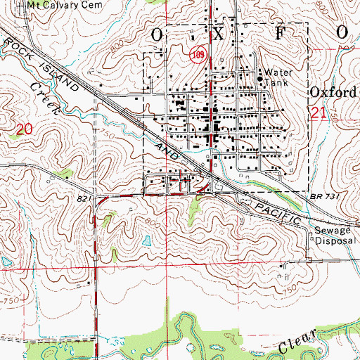 Topographic Map of Saint Marys Church, IA