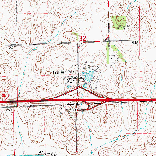Topographic Map of Parkview Mobile Home Park, IA