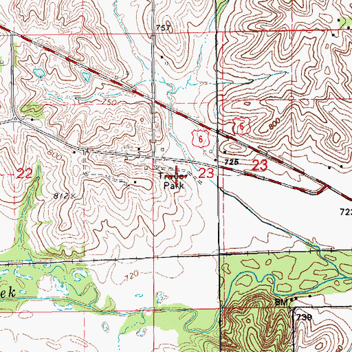 Topographic Map of Dakota Mobile Home Park, IA