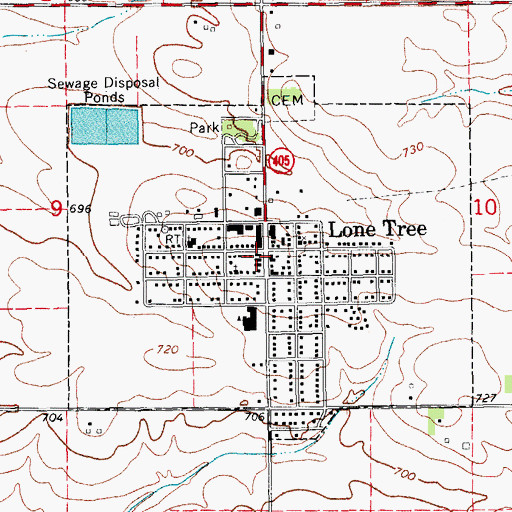 Topographic Map of Lone Tree Family Practice Center, IA