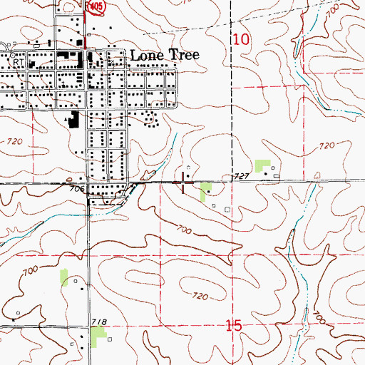 Topographic Map of Lone Tree Health Care Center, IA