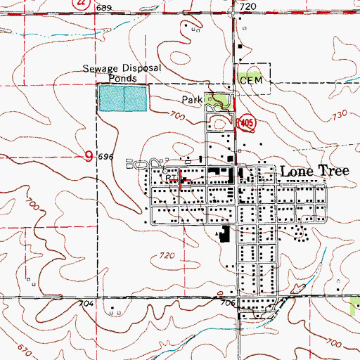 Topographic Map of Saint Marys Church, IA