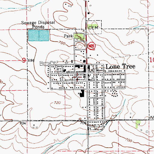 Topographic Map of United Presbyterian Church, IA