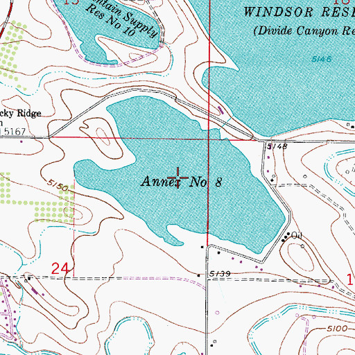 Topographic Map of Annex Reservoir Number 8, CO