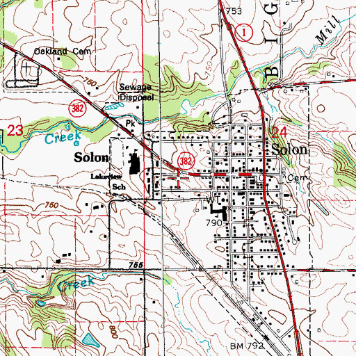 Topographic Map of Solon Family Practice Clinic, IA