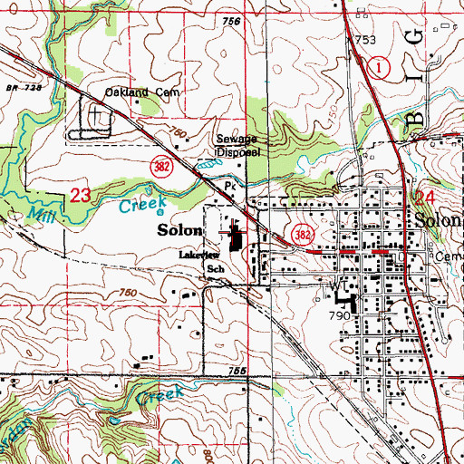 Topographic Map of Lakeview Elementary School, IA