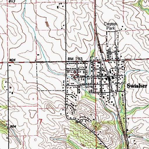 Topographic Map of Swisher City Hall, IA