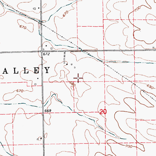 Topographic Map of Trowbridge Cemetery, IA