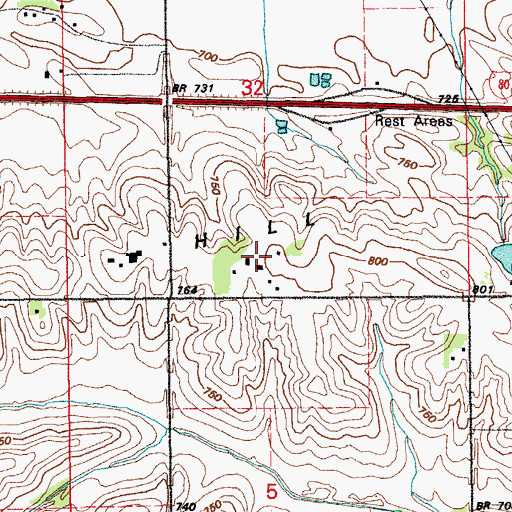 Topographic Map of Summerhays Cemetery, IA