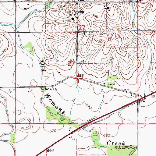 Topographic Map of Unity Cemetery, IA