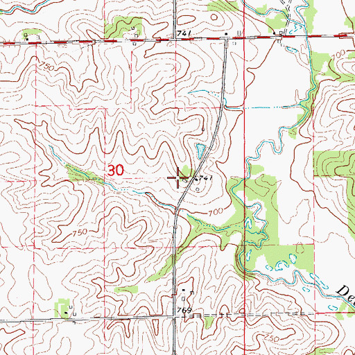 Topographic Map of Shetler Cemetery, IA