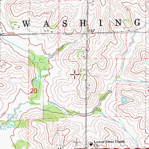 Topographic Map of Wertz Cemetery, IA