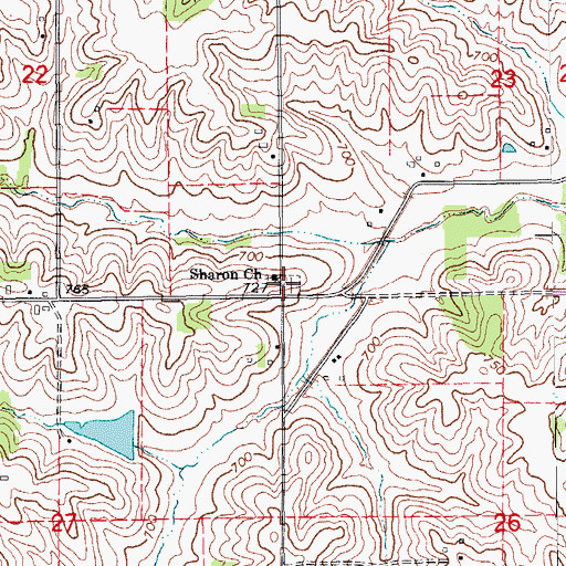 Topographic Map of Grout Cemetery, IA