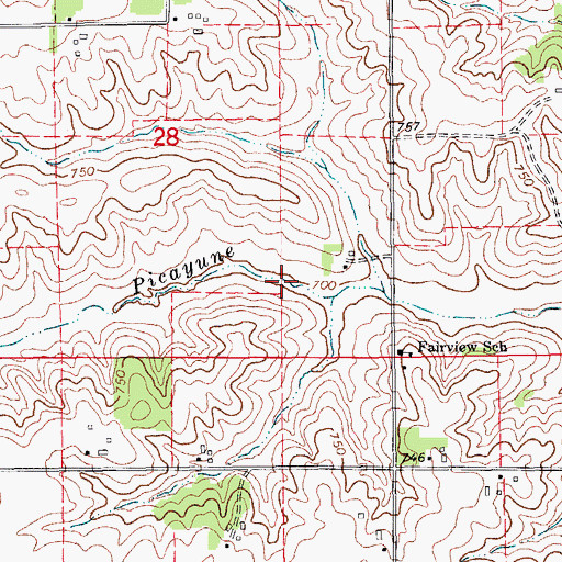 Topographic Map of Peter Miller Cemetery, IA