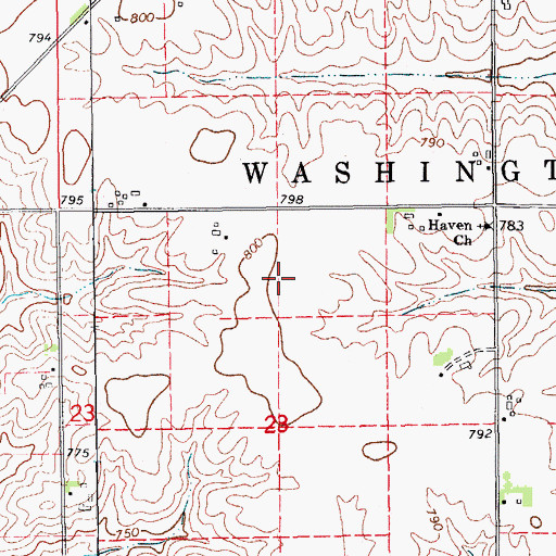 Topographic Map of Hochstetler Cemetery, IA