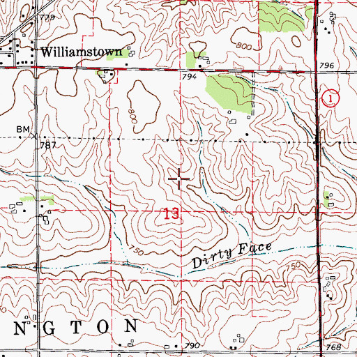 Topographic Map of Yoder Cemetery, IA