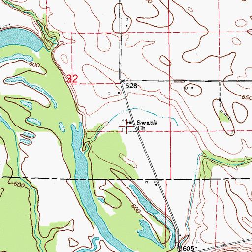 Topographic Map of Swank Church Cemetery, IA