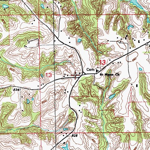 Topographic Map of New Newport Cemetery, IA